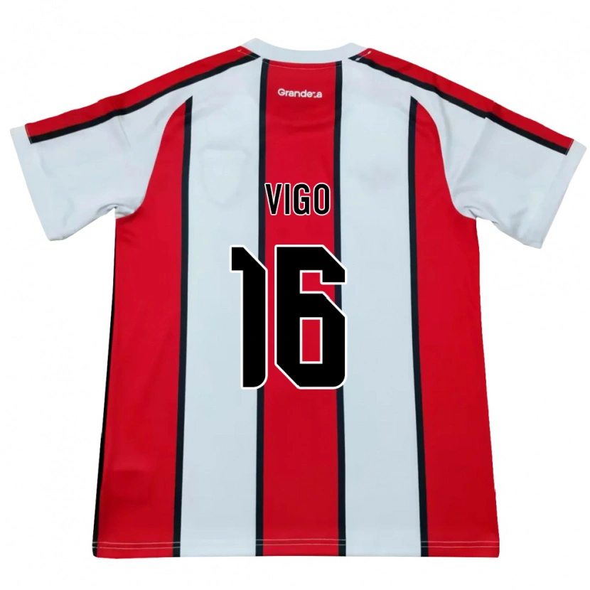 Danxen Męski Alex Vigo #16 Biały Czerwony Czarny Wyjazdowa Koszulka 2026/27 Koszulki Klubowe