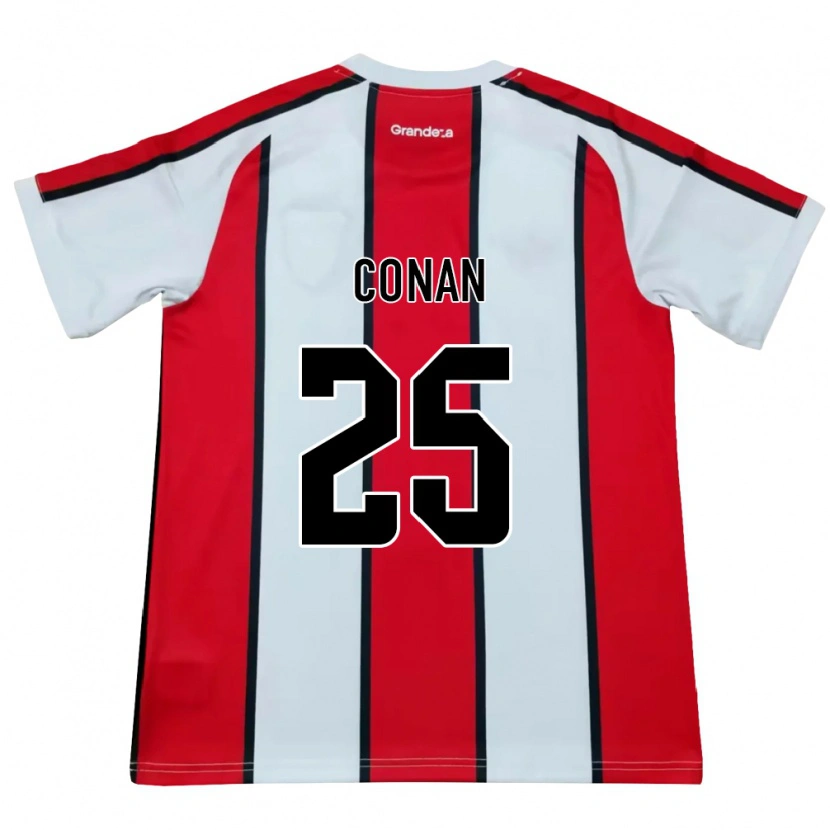 Danxen Męski Conan Ledesma #25 Biały Czerwony Czarny Wyjazdowa Koszulka 2026/27 Koszulki Klubowe