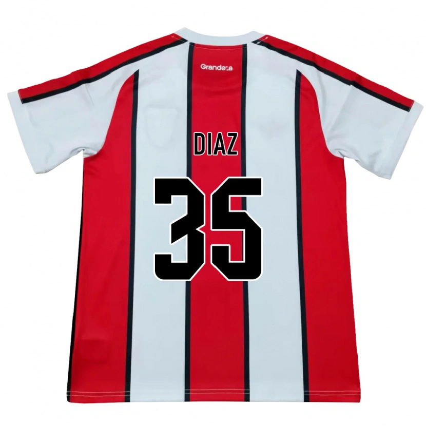 Danxen Męski Leonardo Diaz #35 Biały Czerwony Czarny Wyjazdowa Koszulka 2026/27 Koszulki Klubowe