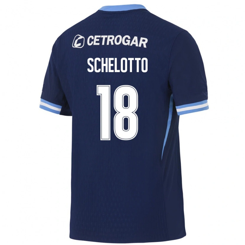 Danxen Męski Ezequiel Schelotto #18 Królewski Niebieski Jasny Niebieski Biały Wyjazdowa Koszulka 2026/27 Koszulki Klubowe
