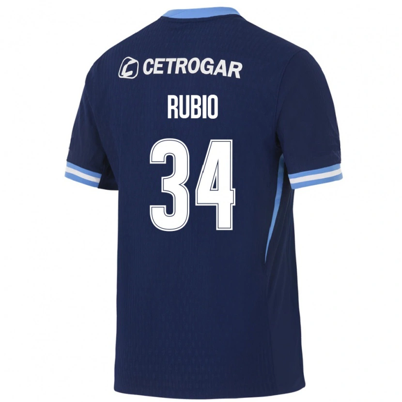Danxen Męski Tobías Rubio #34 Królewski Niebieski Jasny Niebieski Biały Wyjazdowa Koszulka 2026/27 Koszulki Klubowe