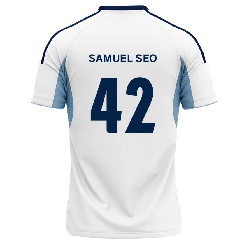 Danxen Męski Samuel Seo #42 Królewski Niebieski Biały Wyjazdowa Koszulka 2026/27 Koszulki Klubowe
