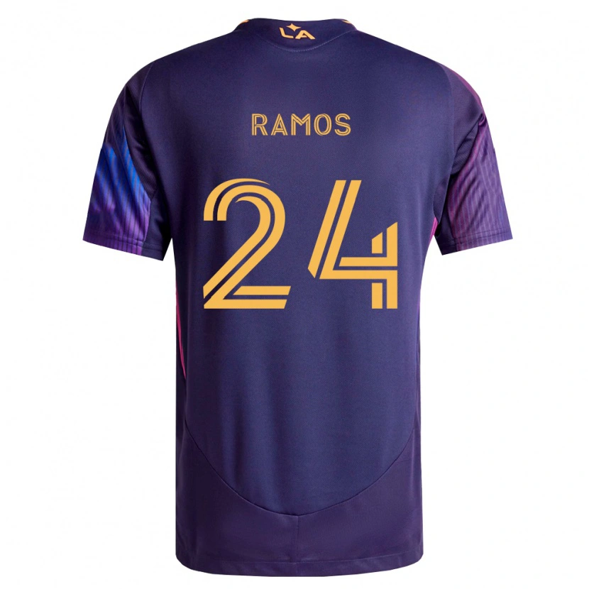 Danxen Męski Rubén Ramos #24 Głęboka Purpura Żółty Wyjazdowa Koszulka 2026/27 Koszulki Klubowe