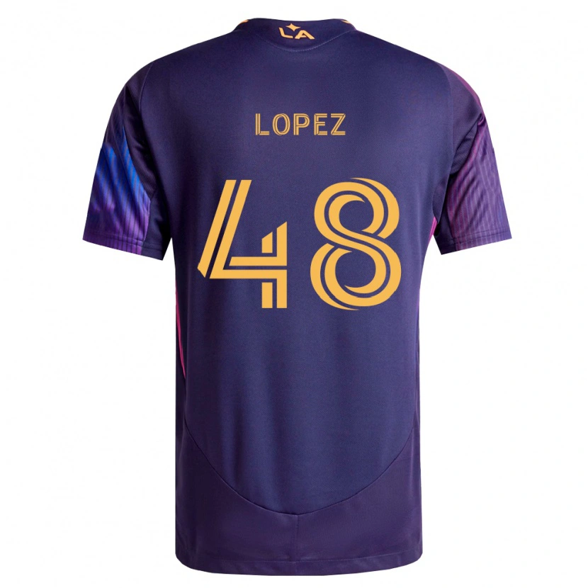 Danxen Męski Diego López #48 Głęboka Purpura Żółty Wyjazdowa Koszulka 2026/27 Koszulki Klubowe