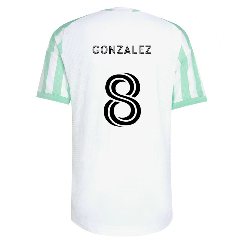 Danxen Męski Adrián González #8 Jasnozielony Czarny Biały Wyjazdowa Koszulka 2026/27 Koszulki Klubowe
