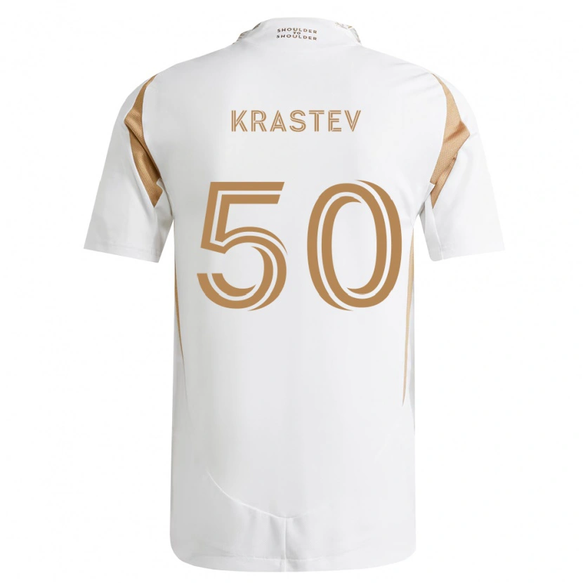 Danxen Męski Filip Krastev #50 Biały Brązowy Wyjazdowa Koszulka 2026/27 Koszulki Klubowe