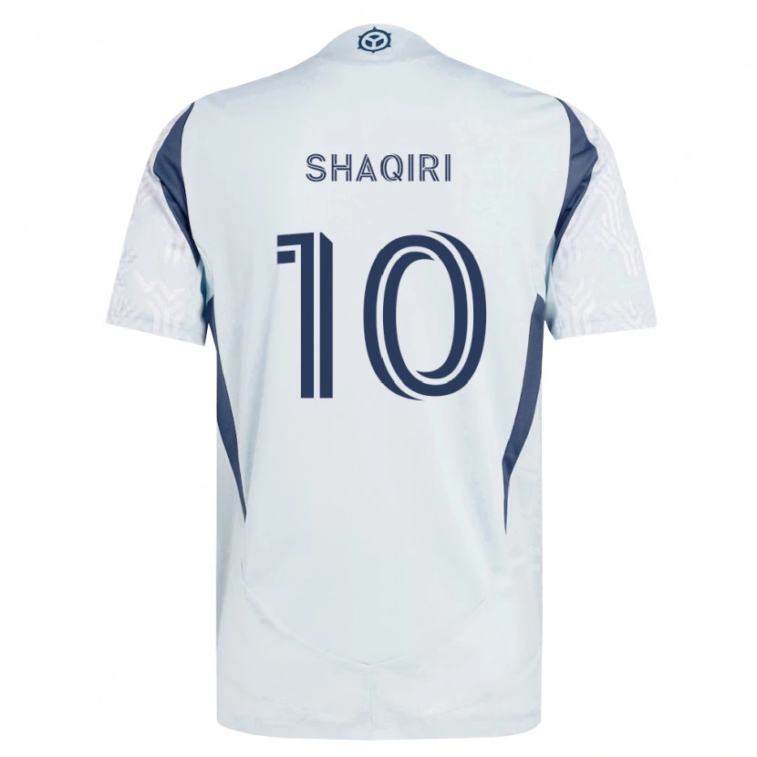 Danxen Męski Xherdan Shaqiri #10 Niebieski Szary Biały Wyjazdowa Koszulka 2026/27 Koszulki Klubowe