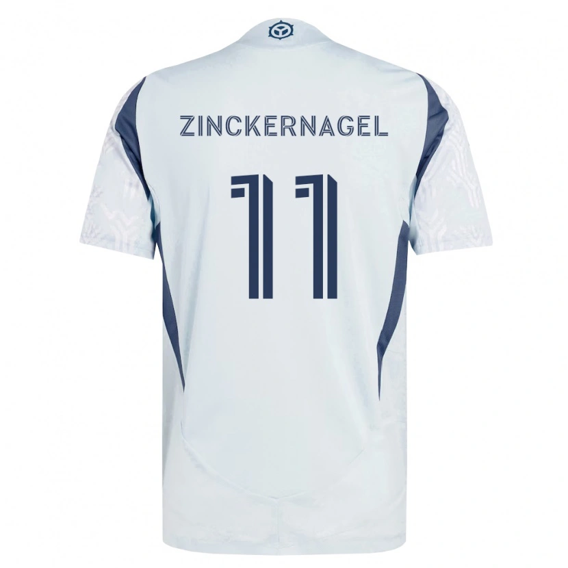 Danxen Męski Philip Zinckernagel #11 Niebieski Szary Biały Wyjazdowa Koszulka 2026/27 Koszulki Klubowe