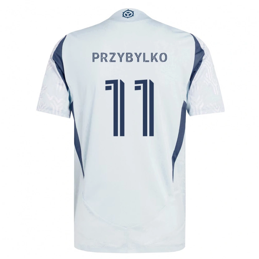 Danxen Męski Kacper Przybylko #11 Niebieski Szary Biały Wyjazdowa Koszulka 2026/27 Koszulki Klubowe