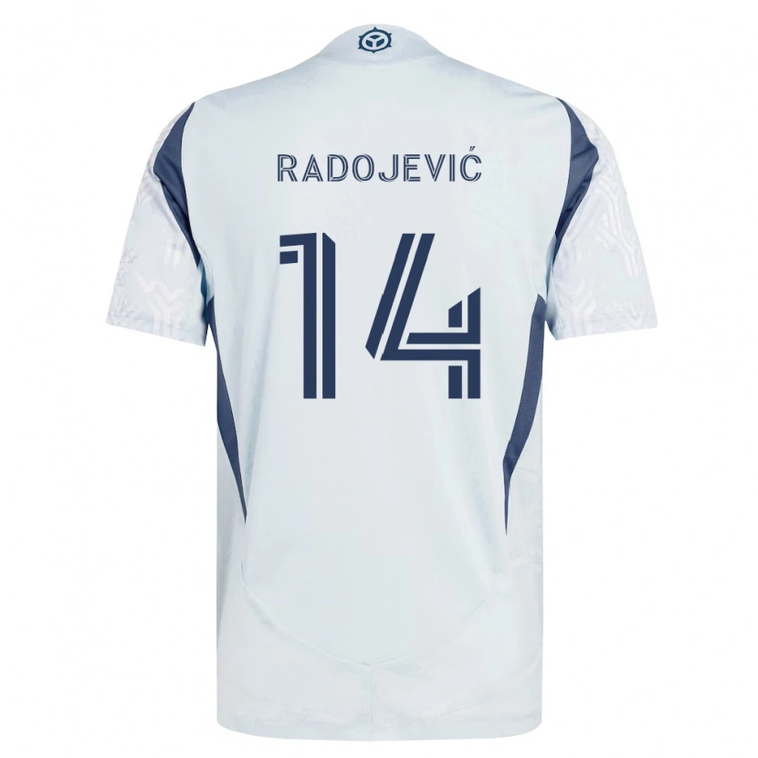 Danxen Męski Viktor Radojević #14 Niebieski Szary Biały Wyjazdowa Koszulka 2026/27 Koszulki Klubowe