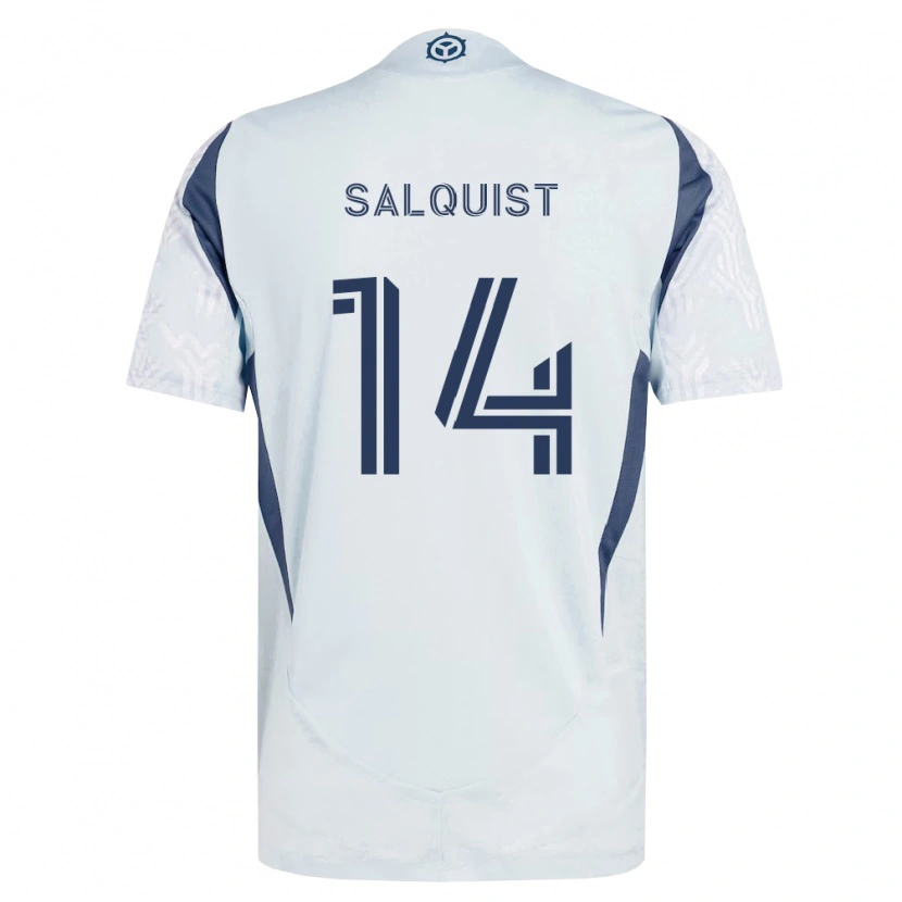 Danxen Męski Tobias Salquist #14 Niebieski Szary Biały Wyjazdowa Koszulka 2026/27 Koszulki Klubowe