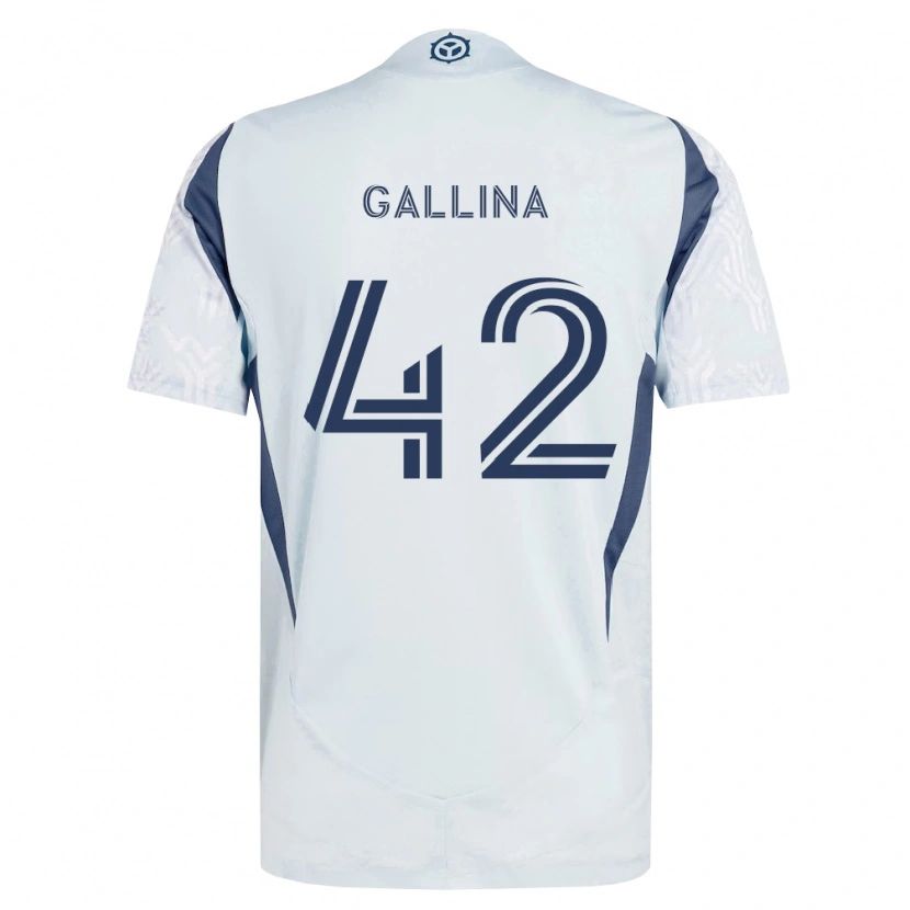 Danxen Męski Henrique Gallina #42 Niebieski Szary Biały Wyjazdowa Koszulka 2026/27 Koszulki Klubowe