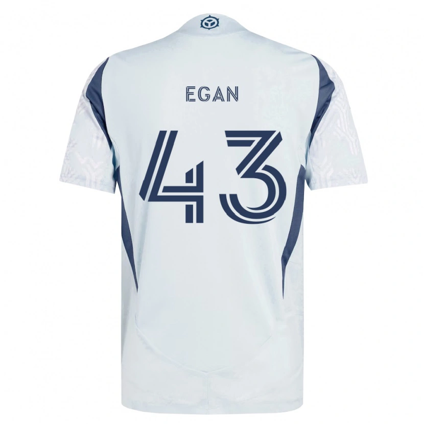 Danxen Męski Noah Egan #43 Niebieski Szary Biały Wyjazdowa Koszulka 2026/27 Koszulki Klubowe