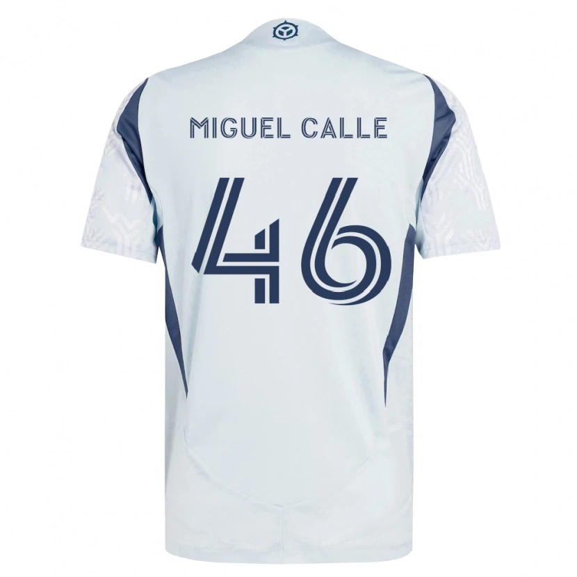 Danxen Męski Juan Miguel Calle #46 Niebieski Szary Biały Wyjazdowa Koszulka 2026/27 Koszulki Klubowe