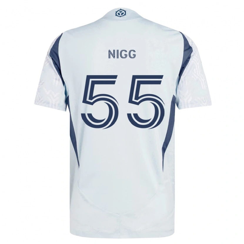 Danxen Męski Damian Nigg #55 Niebieski Szary Biały Wyjazdowa Koszulka 2026/27 Koszulki Klubowe