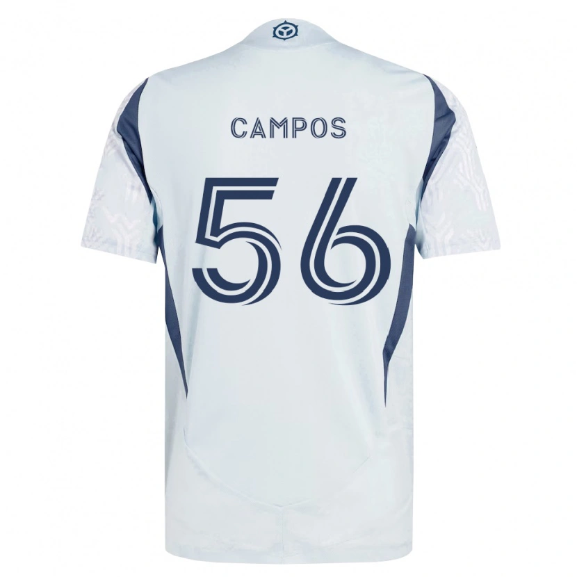 Danxen Męski Edgar Campos #56 Niebieski Szary Biały Wyjazdowa Koszulka 2026/27 Koszulki Klubowe