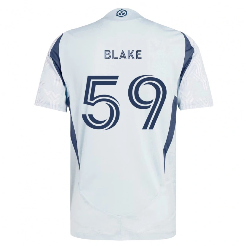 Danxen Męski Romain Blake #59 Niebieski Szary Biały Wyjazdowa Koszulka 2026/27 Koszulki Klubowe