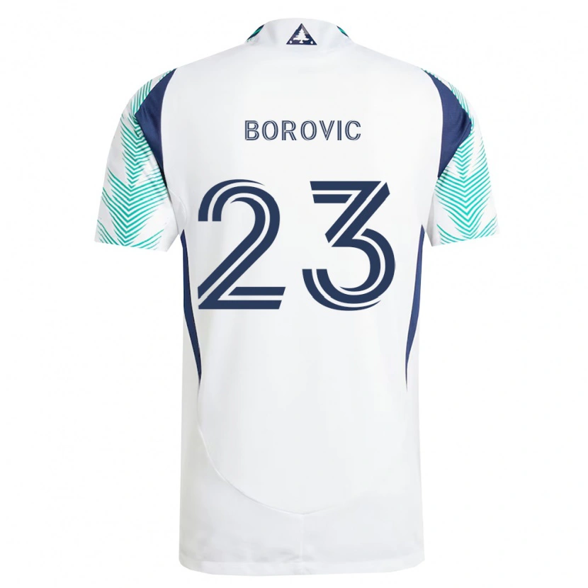 Danxen Męski Luka Borovic #23 Biały Granatowy Jasnozielony Wyjazdowa Koszulka 2026/27 Koszulki Klubowe