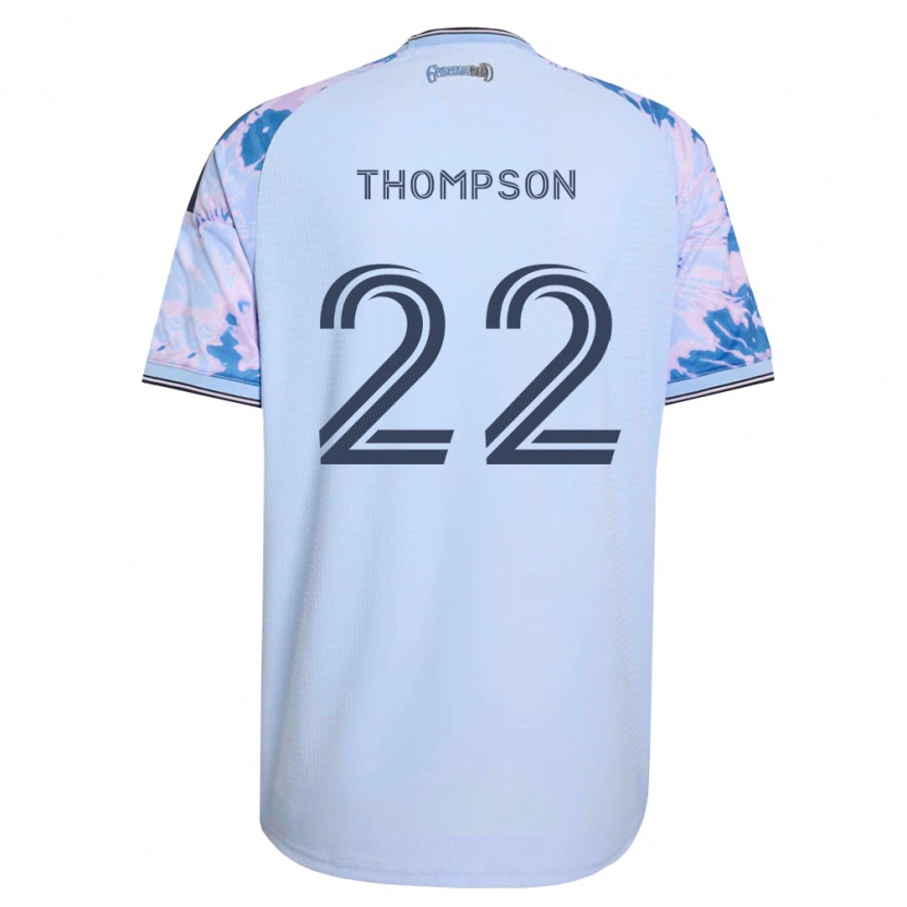 Danxen Męski Tommy Thompson #22 Królewski Niebieski Biały Czarny Wyjazdowa Koszulka 2026/27 Koszulki Klubowe