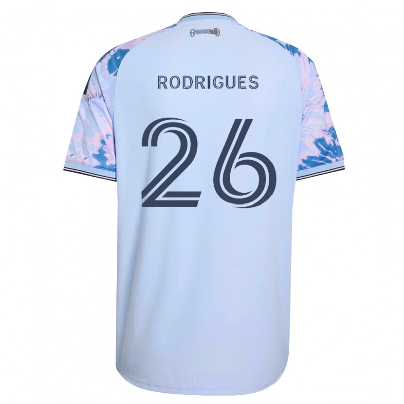 Danxen Męski Rodrigues #26 Królewski Niebieski Biały Czarny Wyjazdowa Koszulka 2026/27 Koszulki Klubowe