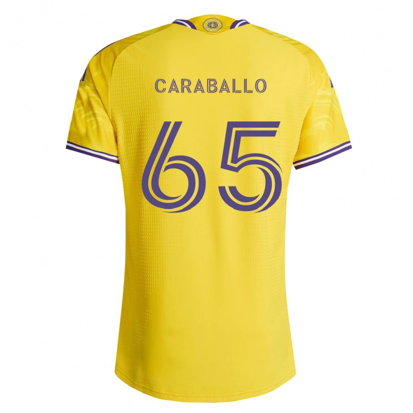 Danxen Męski Gustavo Caraballo #65 Żółty Fioletowy Wyjazdowa Koszulka 2026/27 Koszulki Klubowe