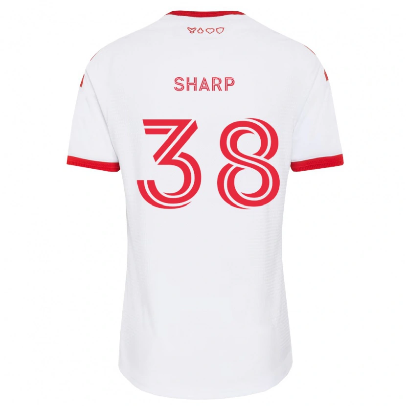 Danxen Męski Charlie Sharp #38 Biały Czerwony Czarny Wyjazdowa Koszulka 2026/27 Koszulki Klubowe