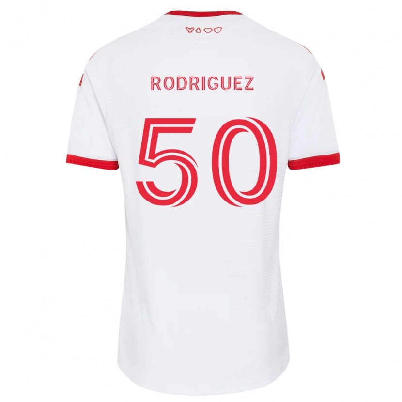 Danxen Męski Abraham Rodriguez #50 Biały Czerwony Czarny Wyjazdowa Koszulka 2026/27 Koszulki Klubowe