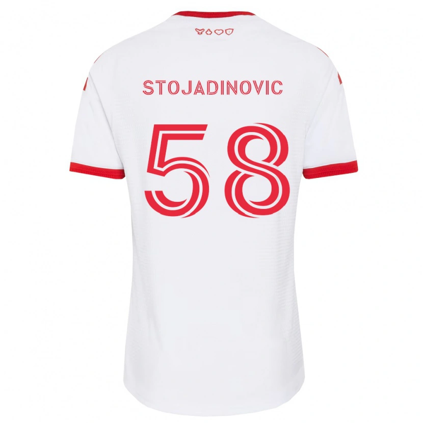 Danxen Męski Marko Stojadinovic #58 Biały Czerwony Czarny Wyjazdowa Koszulka 2026/27 Koszulki Klubowe