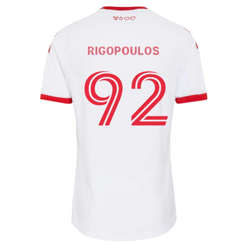 Danxen Męski Theo Rigopoulos #92 Biały Czerwony Czarny Wyjazdowa Koszulka 2026/27 Koszulki Klubowe