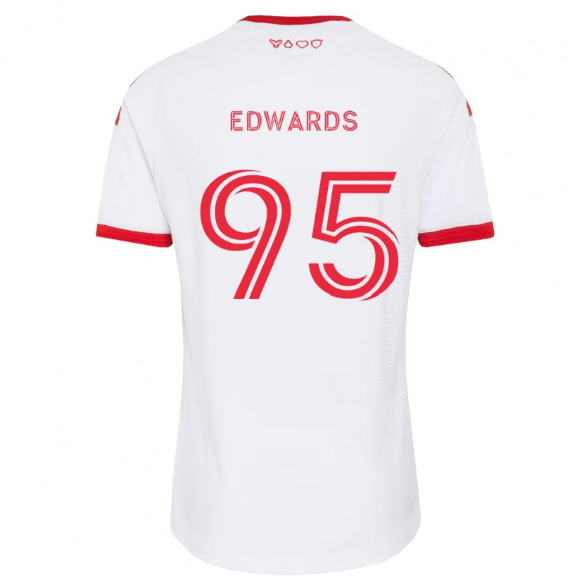Danxen Męski Nathaniel Edwards #95 Biały Czerwony Czarny Wyjazdowa Koszulka 2026/27 Koszulki Klubowe
