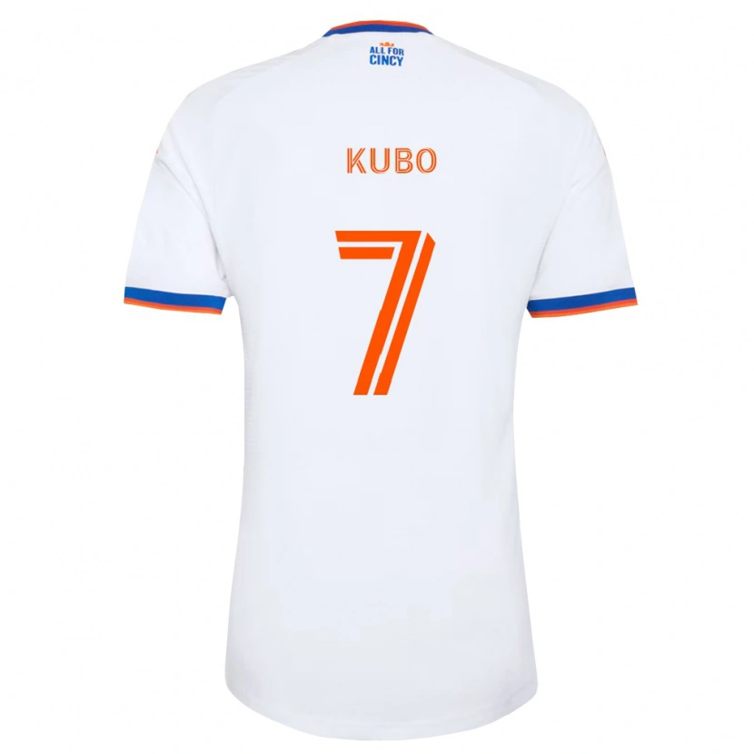 Danxen Męski Yuya Kubo #7 Biały Granatowy Pomarańczowy Wyjazdowa Koszulka 2026/27 Koszulki Klubowe