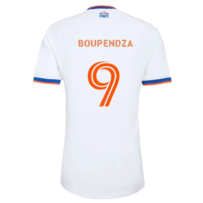 Danxen Męski Aaron Boupendza #9 Biały Granatowy Pomarańczowy Wyjazdowa Koszulka 2026/27 Koszulki Klubowe