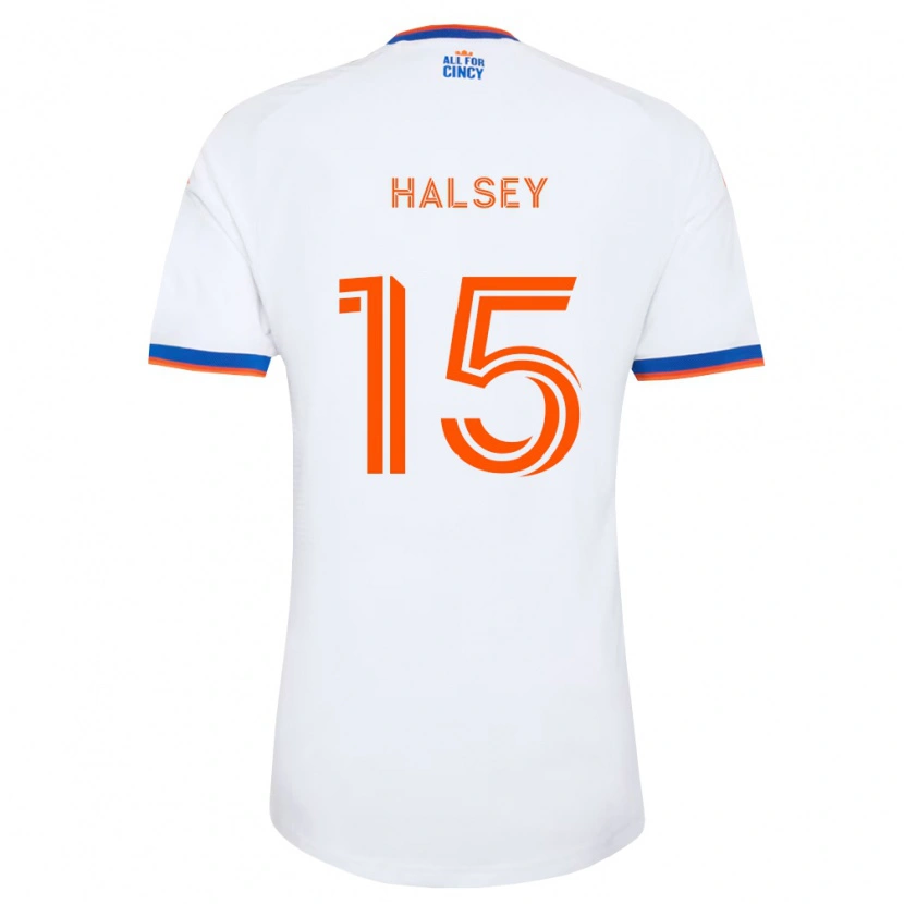 Danxen Męski Bret Halsey #15 Biały Granatowy Pomarańczowy Wyjazdowa Koszulka 2026/27 Koszulki Klubowe