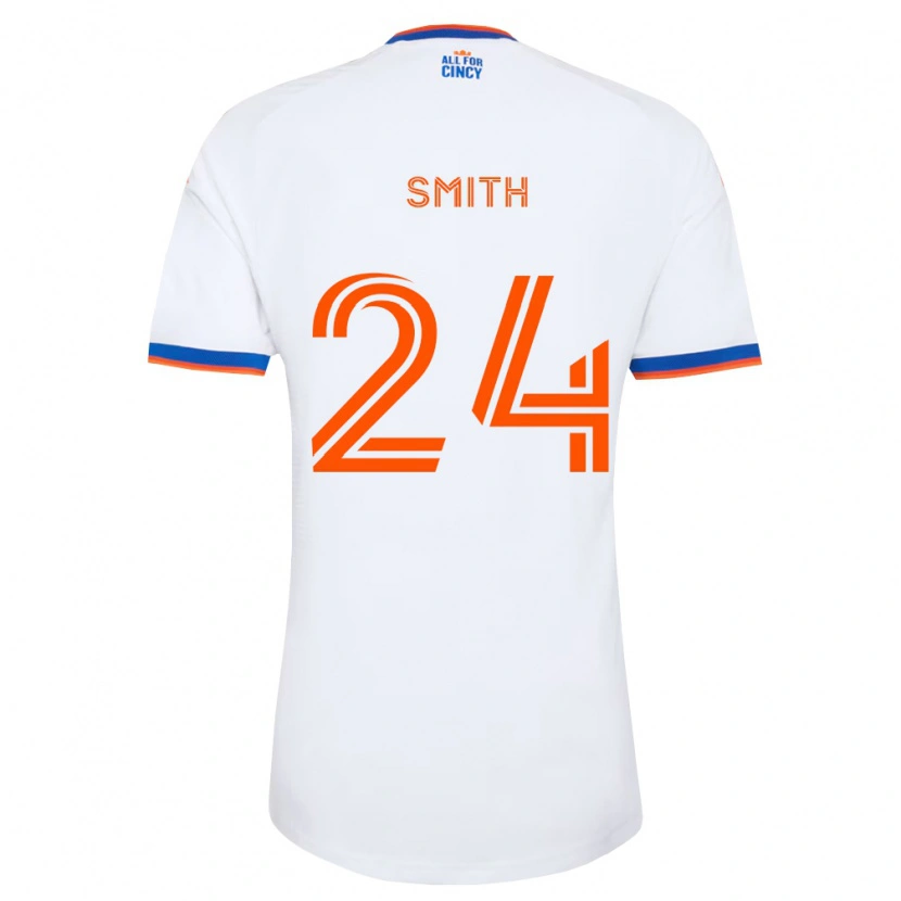 Danxen Męski Kyle Smith #24 Biały Granatowy Pomarańczowy Wyjazdowa Koszulka 2026/27 Koszulki Klubowe