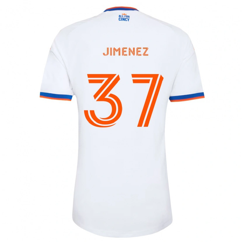 Danxen Męski Stiven Jimenez #37 Biały Granatowy Pomarańczowy Wyjazdowa Koszulka 2026/27 Koszulki Klubowe