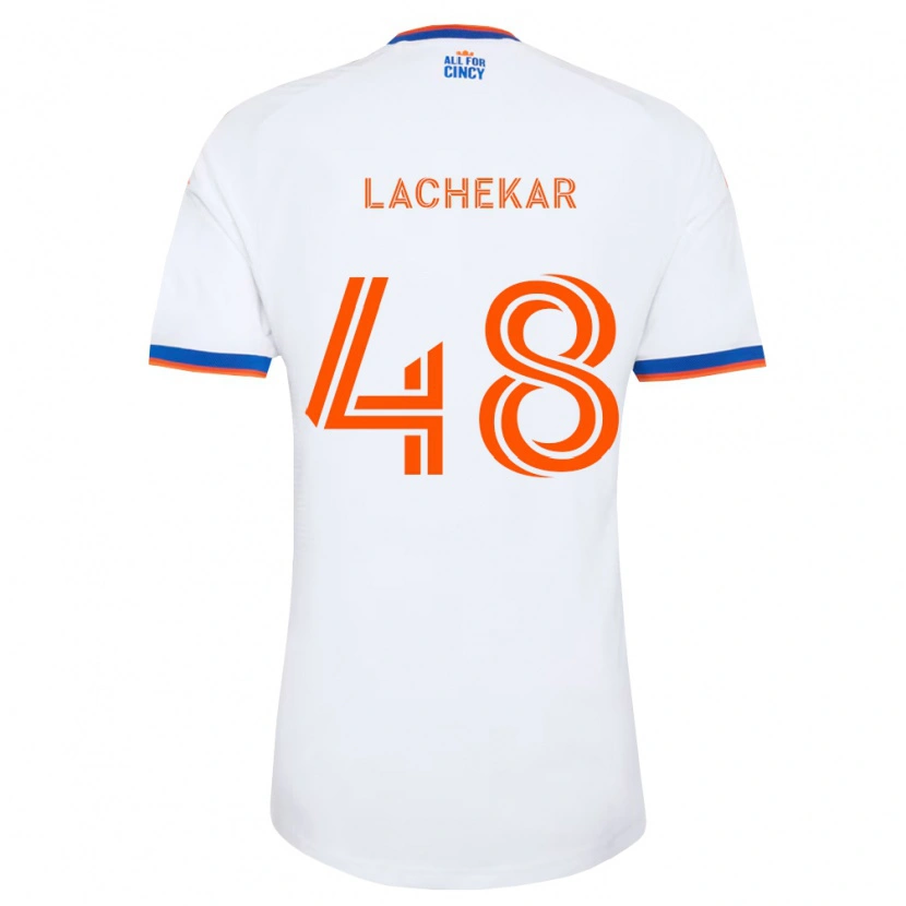 Danxen Męski Sami Lachekar #48 Biały Granatowy Pomarańczowy Wyjazdowa Koszulka 2026/27 Koszulki Klubowe