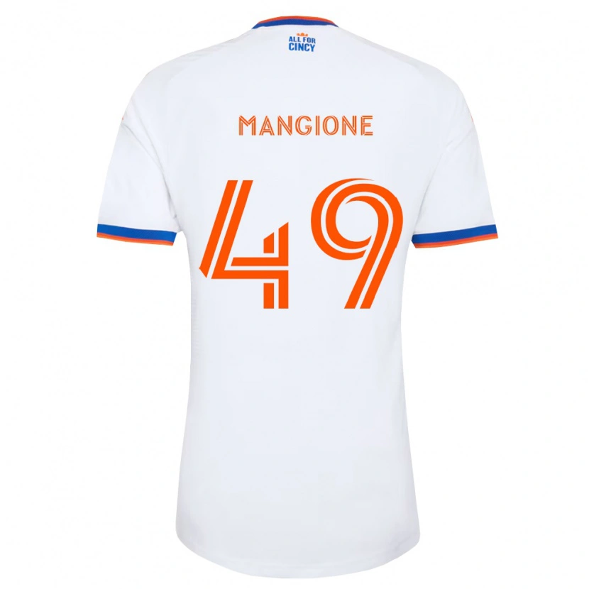 Danxen Męski Peter Mangione #49 Biały Granatowy Pomarańczowy Wyjazdowa Koszulka 2026/27 Koszulki Klubowe