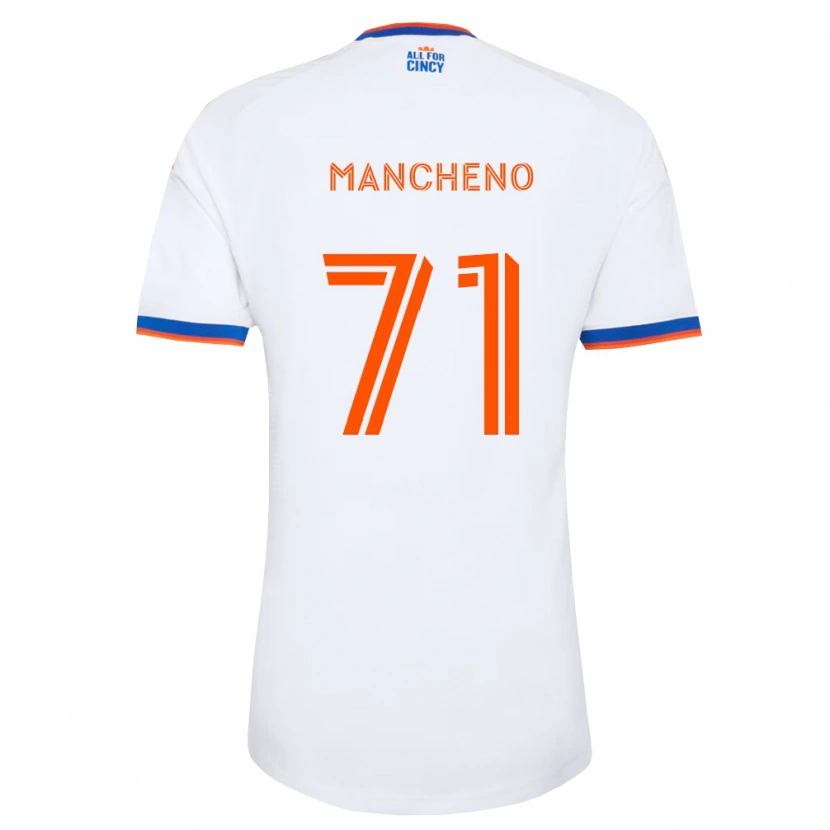 Danxen Męski Cristian Mancheno #71 Biały Granatowy Pomarańczowy Wyjazdowa Koszulka 2026/27 Koszulki Klubowe