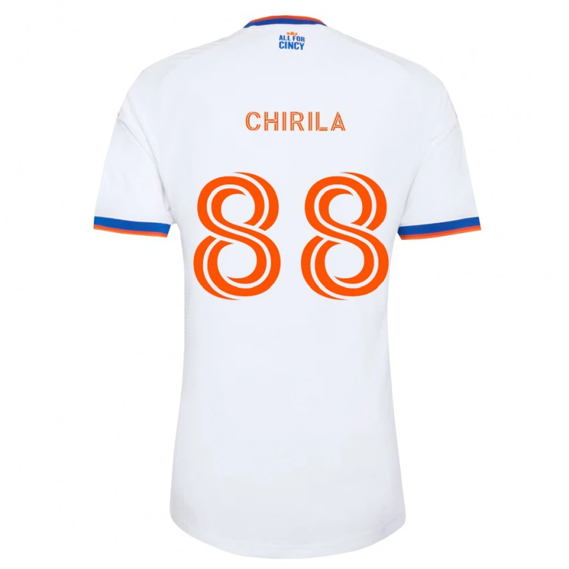 Danxen Męski Andrei Chirilă #88 Biały Granatowy Pomarańczowy Wyjazdowa Koszulka 2026/27 Koszulki Klubowe