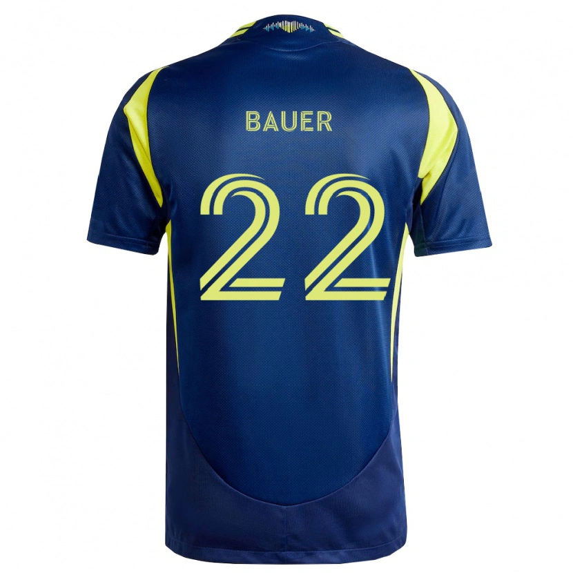 Danxen Męski Josh Bauer #22 Żółty Granatowy Wyjazdowa Koszulka 2026/27 Koszulki Klubowe