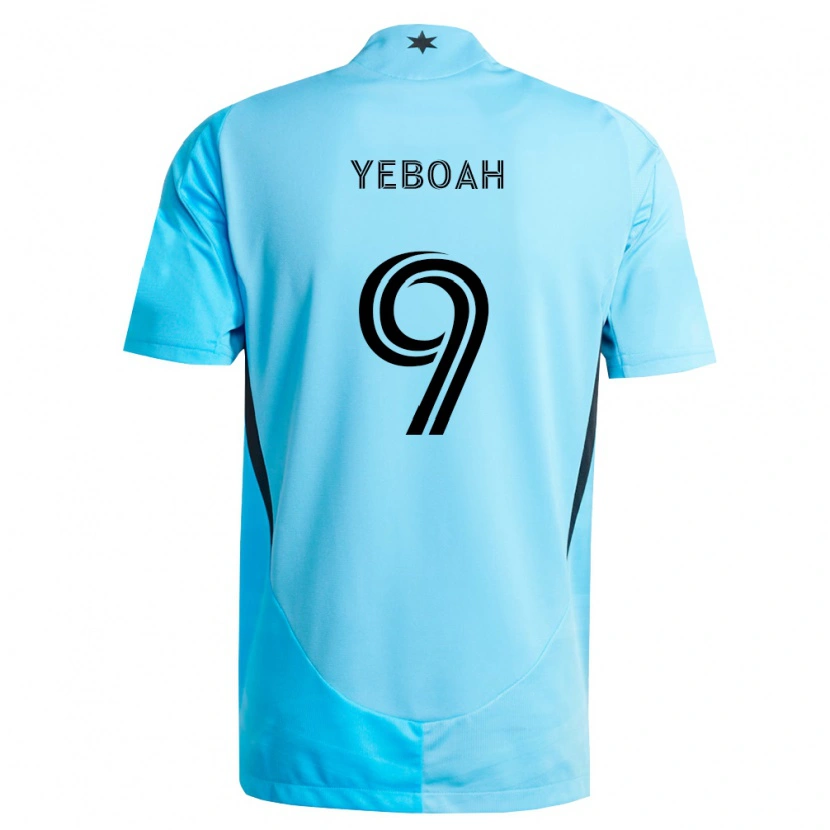 Danxen Męski Kelvin Yeboah #9 Jasny Niebieski Czarny Wyjazdowa Koszulka 2026/27 Koszulki Klubowe