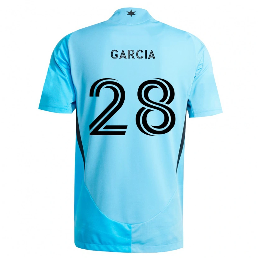Danxen Męski Mender García #28 Jasny Niebieski Czarny Wyjazdowa Koszulka 2026/27 Koszulki Klubowe