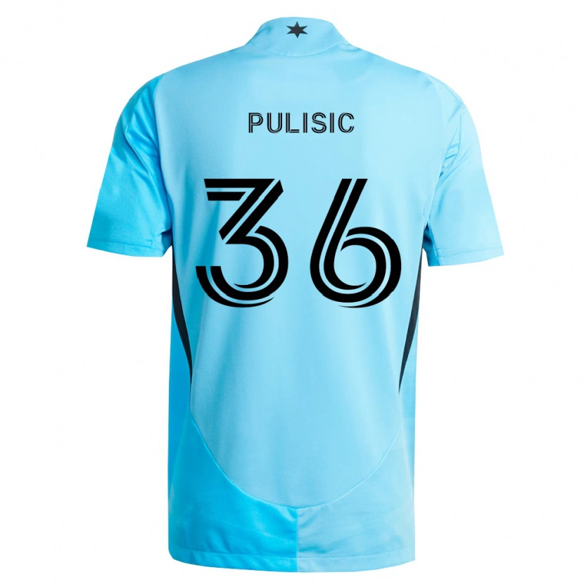 Danxen Męski Will Pulisic #36 Jasny Niebieski Czarny Wyjazdowa Koszulka 2026/27 Koszulki Klubowe