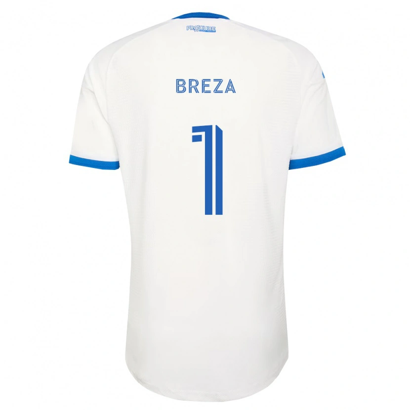 Danxen Męski Sébastian Breza #1 Błękitny Biały Wyjazdowa Koszulka 2026/27 Koszulki Klubowe