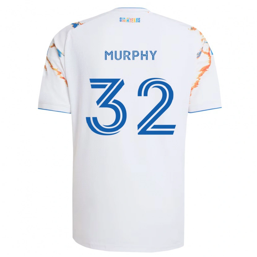 Danxen Męski Ian Murphy #32 Biały Pomarańczowy Niebieski Wyjazdowa Koszulka 2026/27 Koszulki Klubowe