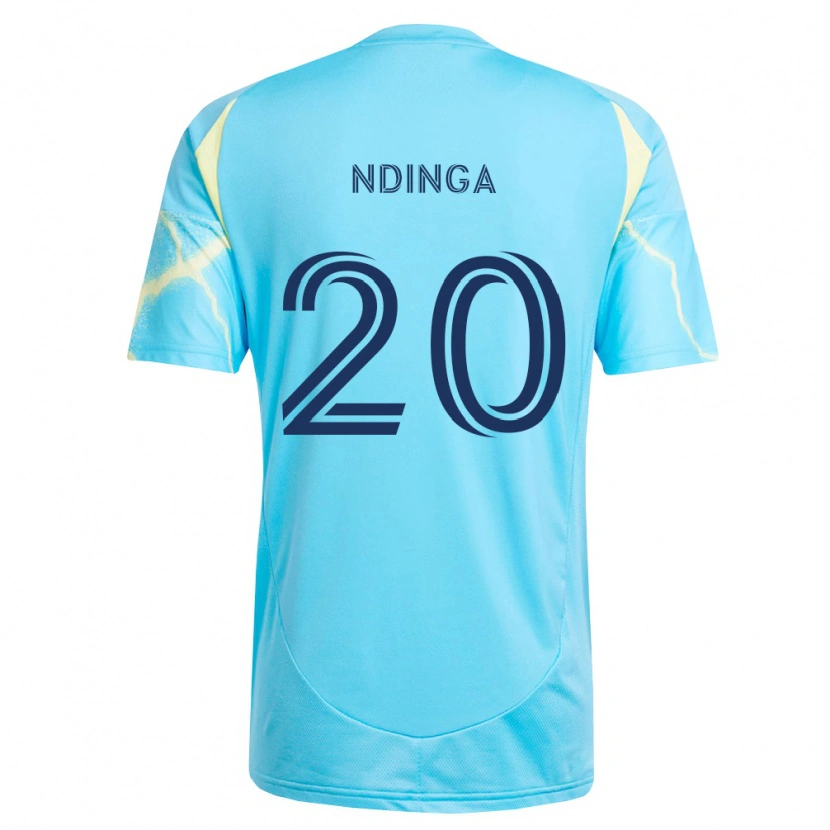 Danxen Męski Philippe Ndinga #20 Jasny Niebieski Czarny Jasnożółty Wyjazdowa Koszulka 2026/27 Koszulki Klubowe