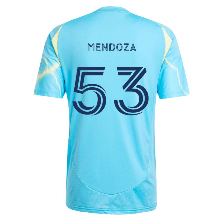 Danxen Męski Isaiah Mendoza #53 Jasny Niebieski Czarny Jasnożółty Wyjazdowa Koszulka 2026/27 Koszulki Klubowe