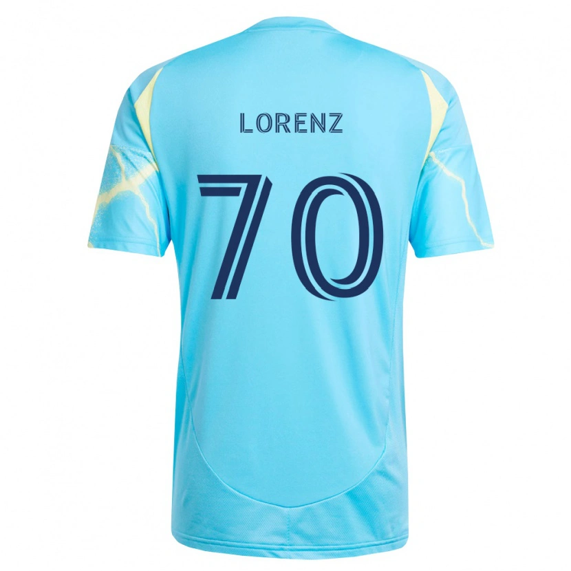 Danxen Męski Charli Lorenz #70 Jasny Niebieski Czarny Jasnożółty Wyjazdowa Koszulka 2026/27 Koszulki Klubowe
