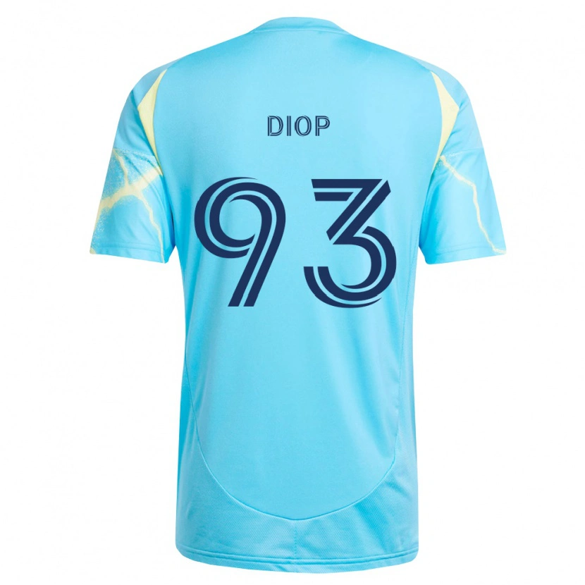 Danxen Męski Abdoulaye Diop #93 Jasny Niebieski Czarny Jasnożółty Wyjazdowa Koszulka 2026/27 Koszulki Klubowe