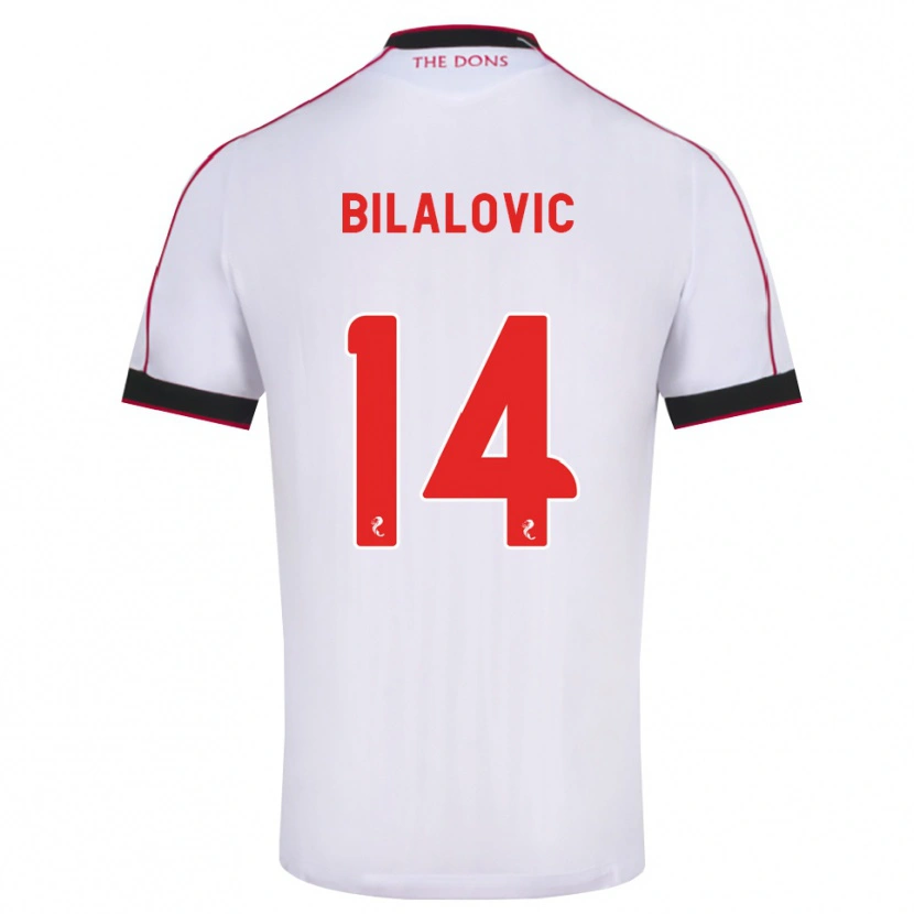 Danxen Męski Kenan Bilalovic #14 Czarny Czerwony Biały Wyjazdowa Koszulka 2026/27 Koszulki Klubowe